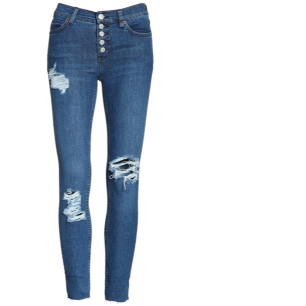 Free People Destroyed Reagan Crop Jeans - Picture 8 of 8